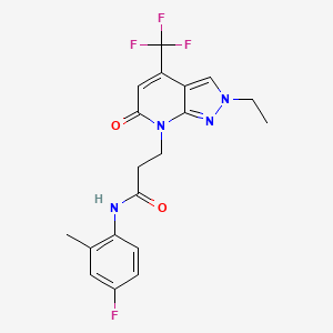 3-[2-ethyl-6-oxo-4-(trifluoromethyl)-2,6-dihydro-7H-pyrazolo[3,4-b]pyridin-7-yl]-N-(4-fluoro-2-methylphenyl)propanamide