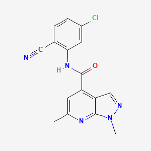 molecular formula C16H12ClN5O B10923805 N-(5-chloro-2-cyanophenyl)-1,6-dimethyl-1H-pyrazolo[3,4-b]pyridine-4-carboxamide 