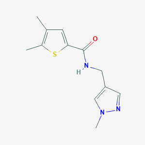 molecular formula C12H15N3OS B10923816 4,5-dimethyl-N-[(1-methyl-1H-pyrazol-4-yl)methyl]thiophene-2-carboxamide 