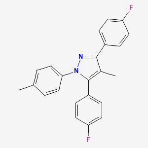 molecular formula C23H18F2N2 B10923819 3,5-bis(4-fluorophenyl)-4-methyl-1-(4-methylphenyl)-1H-pyrazole 