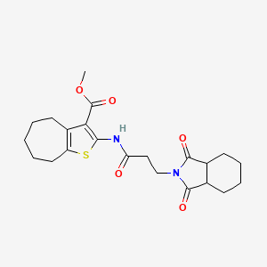 methyl 2-{[3-(1,3-dioxooctahydro-2H-isoindol-2-yl)propanoyl]amino}-5,6,7,8-tetrahydro-4H-cyclohepta[b]thiophene-3-carboxylate