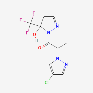 2-(4-chloro-1H-pyrazol-1-yl)-1-[5-hydroxy-5-(trifluoromethyl)-4,5-dihydro-1H-pyrazol-1-yl]propan-1-one