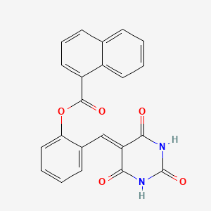 molecular formula C22H14N2O5 B10923838 2-[(2,4,6-trioxotetrahydropyrimidin-5(2H)-ylidene)methyl]phenyl naphthalene-1-carboxylate 