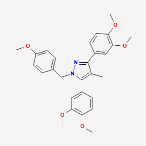 3,5-bis(3,4-dimethoxyphenyl)-1-(4-methoxybenzyl)-4-methyl-1H-pyrazole