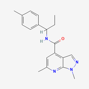 1,6-dimethyl-N-[1-(4-methylphenyl)propyl]-1H-pyrazolo[3,4-b]pyridine-4-carboxamide