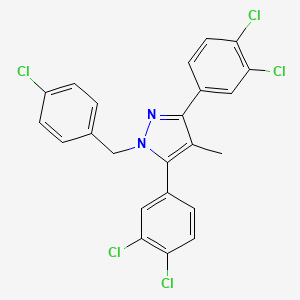 molecular formula C23H15Cl5N2 B10923878 1-(4-chlorobenzyl)-3,5-bis(3,4-dichlorophenyl)-4-methyl-1H-pyrazole CAS No. 1006353-02-1