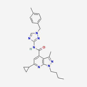 1-butyl-6-cyclopropyl-3-methyl-N-[1-(4-methylbenzyl)-1H-1,2,4-triazol-3-yl]-1H-pyrazolo[3,4-b]pyridine-4-carboxamide