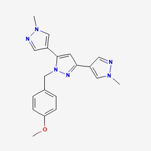 1-[(4-methoxyphenyl)methyl]-3,5-bis(1-methylpyrazol-4-yl)pyrazole