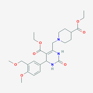 molecular formula C25H35N3O7 B10923896 Ethyl 6-{[4-(ethoxycarbonyl)piperidin-1-yl]methyl}-4-[4-methoxy-3-(methoxymethyl)phenyl]-2-oxo-1,2,3,4-tetrahydropyrimidine-5-carboxylate 