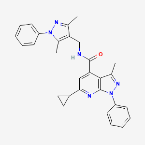 6-cyclopropyl-N-[(3,5-dimethyl-1-phenyl-1H-pyrazol-4-yl)methyl]-3-methyl-1-phenyl-1H-pyrazolo[3,4-b]pyridine-4-carboxamide