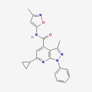 6-cyclopropyl-3-methyl-N-(3-methyl-1,2-oxazol-5-yl)-1-phenyl-1H-pyrazolo[3,4-b]pyridine-4-carboxamide