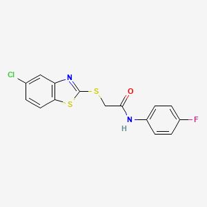 2-[(5-chloro-1,3-benzothiazol-2-yl)sulfanyl]-N-(4-fluorophenyl)acetamide