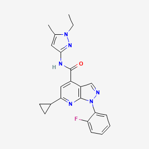 6-cyclopropyl-N-(1-ethyl-5-methyl-1H-pyrazol-3-yl)-1-(2-fluorophenyl)-1H-pyrazolo[3,4-b]pyridine-4-carboxamide