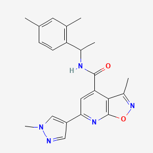 molecular formula C22H23N5O2 B10924000 N-[1-(2,4-dimethylphenyl)ethyl]-3-methyl-6-(1-methyl-1H-pyrazol-4-yl)[1,2]oxazolo[5,4-b]pyridine-4-carboxamide 