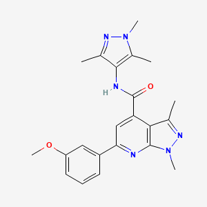 6-(3-methoxyphenyl)-1,3-dimethyl-N-(1,3,5-trimethyl-1H-pyrazol-4-yl)-1H-pyrazolo[3,4-b]pyridine-4-carboxamide