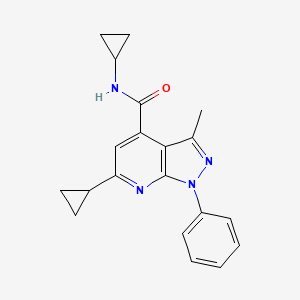 N,6-dicyclopropyl-3-methyl-1-phenyl-1H-pyrazolo[3,4-b]pyridine-4-carboxamide