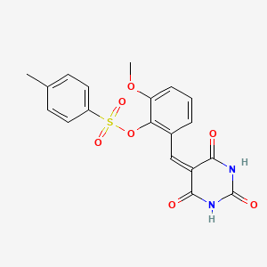 2-methoxy-6-[(2,4,6-trioxotetrahydropyrimidin-5(2H)-ylidene)methyl]phenyl 4-methylbenzenesulfonate