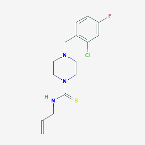 4-(2-chloro-4-fluorobenzyl)-N-(prop-2-en-1-yl)piperazine-1-carbothioamide