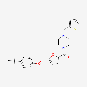 {5-[(4-Tert-butylphenoxy)methyl]furan-2-yl}[4-(thiophen-2-ylmethyl)piperazin-1-yl]methanone