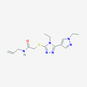 molecular formula C14H20N6OS B10924110 2-{[4-ethyl-5-(1-ethyl-1H-pyrazol-4-yl)-4H-1,2,4-triazol-3-yl]sulfanyl}-N-(prop-2-en-1-yl)acetamide CAS No. 7167-05-7