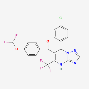 [7-(4-Chlorophenyl)-5-(trifluoromethyl)-4,7-dihydro[1,2,4]triazolo[1,5-a]pyrimidin-6-yl][4-(difluoromethoxy)phenyl]methanone