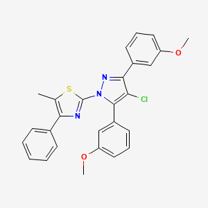 2-[4-chloro-3,5-bis(3-methoxyphenyl)-1H-pyrazol-1-yl]-5-methyl-4-phenyl-1,3-thiazole