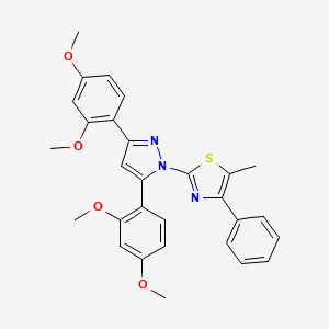 2-[3,5-bis(2,4-dimethoxyphenyl)-1H-pyrazol-1-yl]-5-methyl-4-phenyl-1,3-thiazole