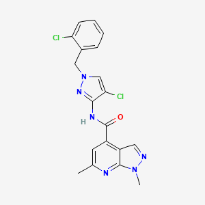 N-[4-chloro-1-(2-chlorobenzyl)-1H-pyrazol-3-yl]-1,6-dimethyl-1H-pyrazolo[3,4-b]pyridine-4-carboxamide