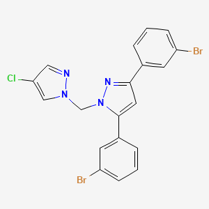 3,5-bis(3-bromophenyl)-1-[(4-chloro-1H-pyrazol-1-yl)methyl]-1H-pyrazole