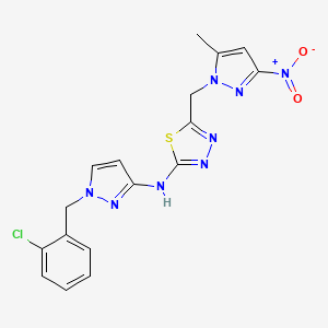 N-[1-(2-chlorobenzyl)-1H-pyrazol-3-yl]-5-[(5-methyl-3-nitro-1H-pyrazol-1-yl)methyl]-1,3,4-thiadiazol-2-amine