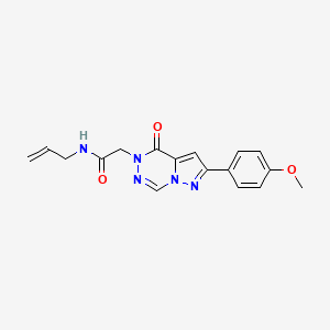 molecular formula C17H17N5O3 B10924175 2-[2-(4-methoxyphenyl)-4-oxopyrazolo[1,5-d][1,2,4]triazin-5(4H)-yl]-N-(prop-2-en-1-yl)acetamide 