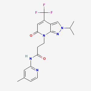 N-(4-methylpyridin-2-yl)-3-[6-oxo-2-(propan-2-yl)-4-(trifluoromethyl)-2,6-dihydro-7H-pyrazolo[3,4-b]pyridin-7-yl]propanamide