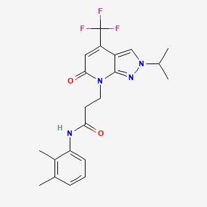 N-(2,3-dimethylphenyl)-3-[6-oxo-2-(propan-2-yl)-4-(trifluoromethyl)-2,6-dihydro-7H-pyrazolo[3,4-b]pyridin-7-yl]propanamide