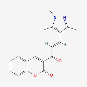 3-[3-(Trimethyl-1H-pyrazol-4-yl)prop-2-enoyl]-2H-chromen-2-one