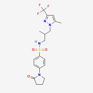 N-{2-methyl-3-[5-methyl-3-(trifluoromethyl)-1H-pyrazol-1-yl]propyl}-4-(2-oxopyrrolidin-1-yl)benzenesulfonamide