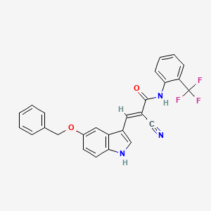 (2E)-3-[5-(benzyloxy)-1H-indol-3-yl]-2-cyano-N-[2-(trifluoromethyl)phenyl]prop-2-enamide