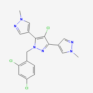 4-chloro-1-[(2,4-dichlorophenyl)methyl]-3,5-bis(1-methylpyrazol-4-yl)pyrazole