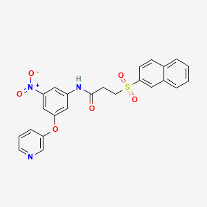 3-(naphthalen-2-ylsulfonyl)-N-[3-nitro-5-(pyridin-3-yloxy)phenyl]propanamide