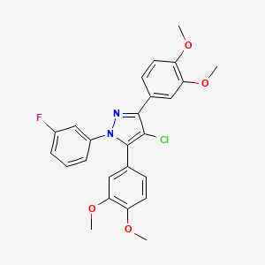 4-chloro-3,5-bis(3,4-dimethoxyphenyl)-1-(3-fluorophenyl)-1H-pyrazole