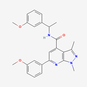 molecular formula C25H26N4O3 B10924338 6-(3-methoxyphenyl)-N-[1-(3-methoxyphenyl)ethyl]-1,3-dimethyl-1H-pyrazolo[3,4-b]pyridine-4-carboxamide 