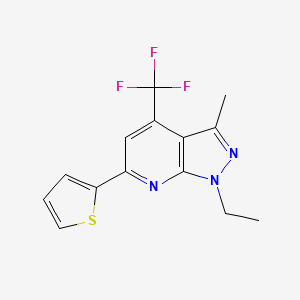 1-ethyl-3-methyl-6-(thiophen-2-yl)-4-(trifluoromethyl)-1H-pyrazolo[3,4-b]pyridine