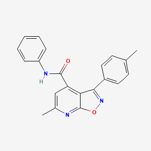 molecular formula C21H17N3O2 B10924417 6-methyl-3-(4-methylphenyl)-N-phenyl[1,2]oxazolo[5,4-b]pyridine-4-carboxamide 