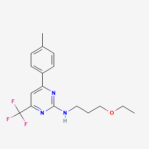 molecular formula C17H20F3N3O B10924427 N-(3-ethoxypropyl)-4-(4-methylphenyl)-6-(trifluoromethyl)pyrimidin-2-amine 