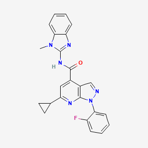 6-cyclopropyl-1-(2-fluorophenyl)-N-(1-methyl-1H-benzimidazol-2-yl)-1H-pyrazolo[3,4-b]pyridine-4-carboxamide