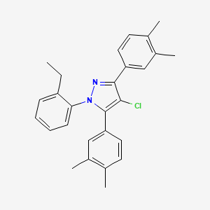 molecular formula C27H27ClN2 B10924440 4-chloro-3,5-bis(3,4-dimethylphenyl)-1-(2-ethylphenyl)-1H-pyrazole 