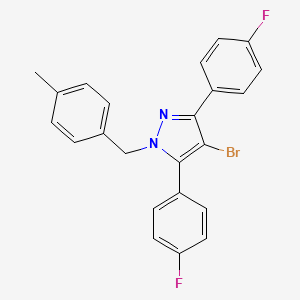 molecular formula C23H17BrF2N2 B10924453 4-bromo-3,5-bis(4-fluorophenyl)-1-(4-methylbenzyl)-1H-pyrazole 