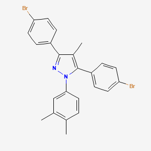 3,5-bis(4-bromophenyl)-1-(3,4-dimethylphenyl)-4-methyl-1H-pyrazole