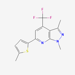 1,3-dimethyl-6-(5-methylthiophen-2-yl)-4-(trifluoromethyl)-1H-pyrazolo[3,4-b]pyridine