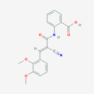 molecular formula C19H16N2O5 B10924535 2-{[(2E)-2-cyano-3-(2,3-dimethoxyphenyl)prop-2-enoyl]amino}benzoic acid 