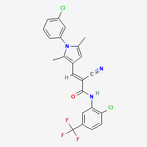 (2E)-3-[1-(3-chlorophenyl)-2,5-dimethyl-1H-pyrrol-3-yl]-N-[2-chloro-5-(trifluoromethyl)phenyl]-2-cyanoprop-2-enamide